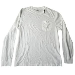 J.Crew Men’s White Long Sleeve Pocket Tee L NWT Vintage Jersey Relaxed